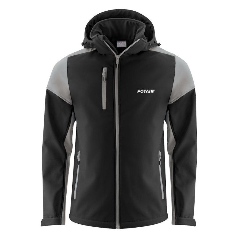 Veste softshell bicolore avec capuche amovible